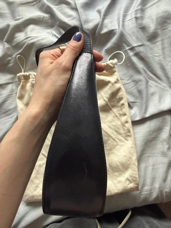 Hereu Bauza Black Leather Structured Shoulder Bag with Woven Front Detail - Picture 13 of 16